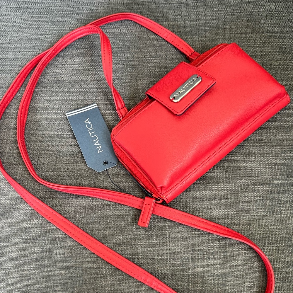 NWT NAUTICA WALLET ON A STRING CROSSBODY BAG